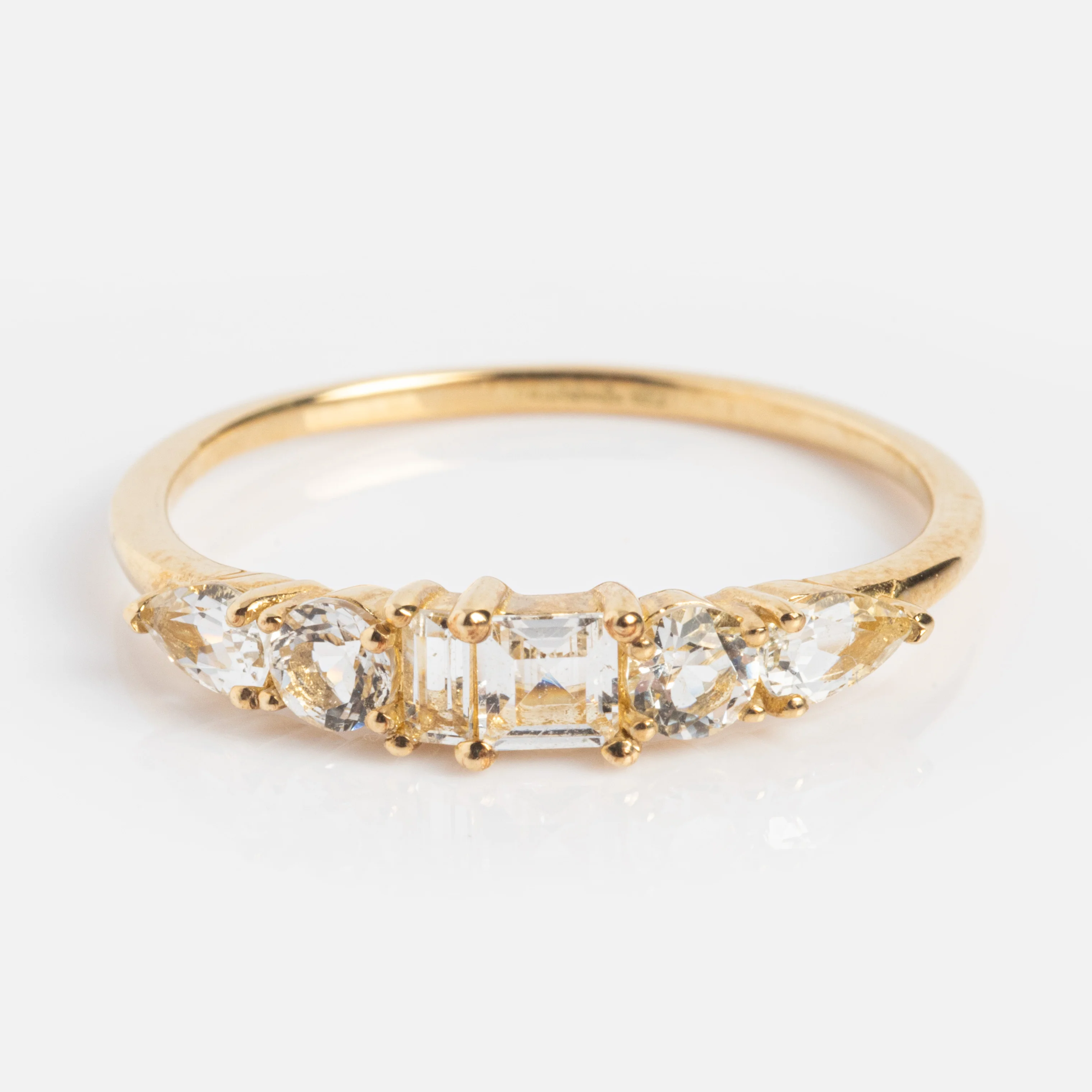 Solid Gold Modern Ombre Birthstone Ring - Image 22