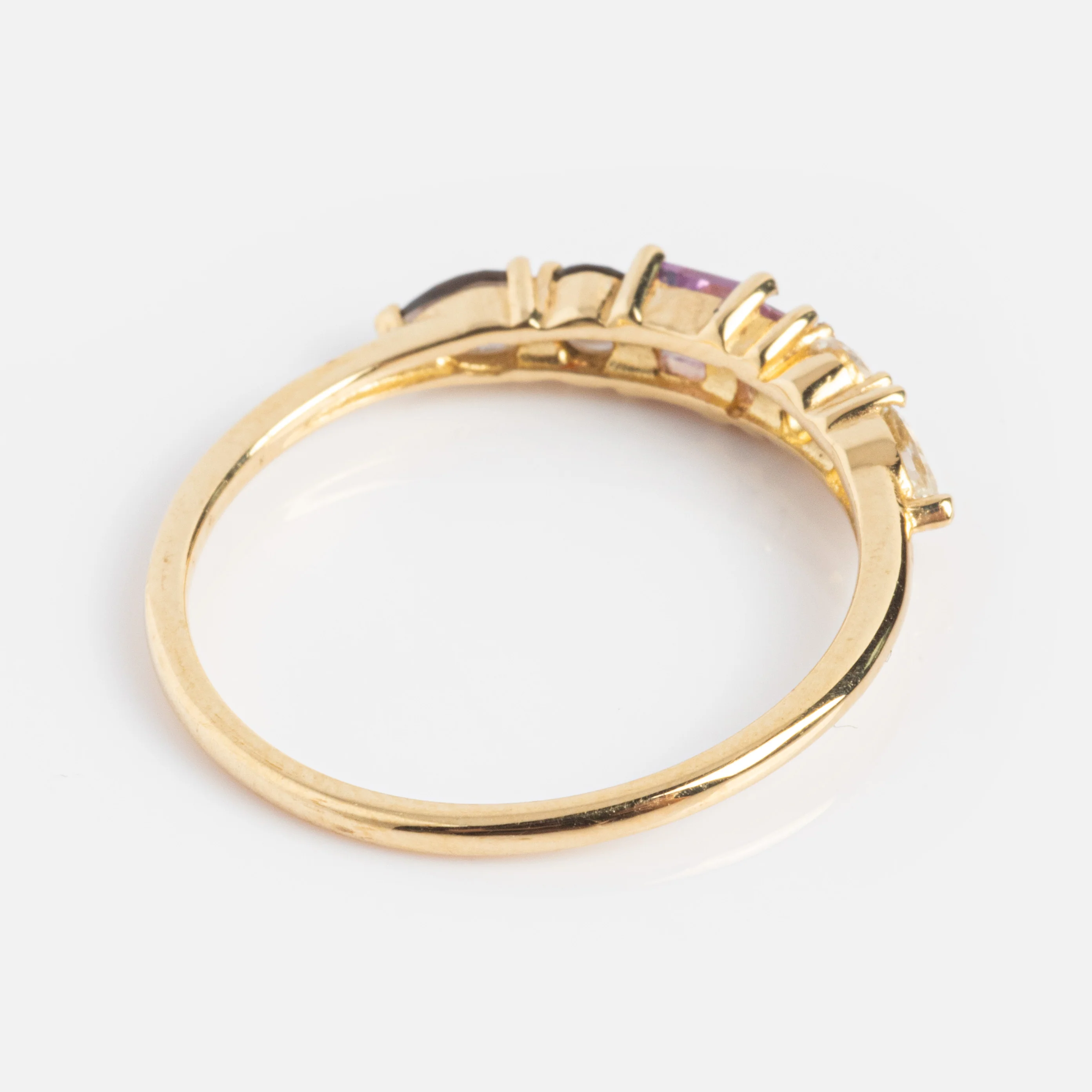 Solid Gold Modern Ombre Birthstone Ring - Image 26