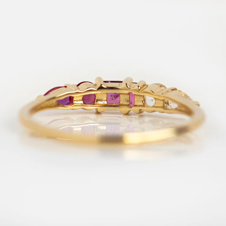 Solid Gold Modern Ombre Birthstone Ring - Image 27