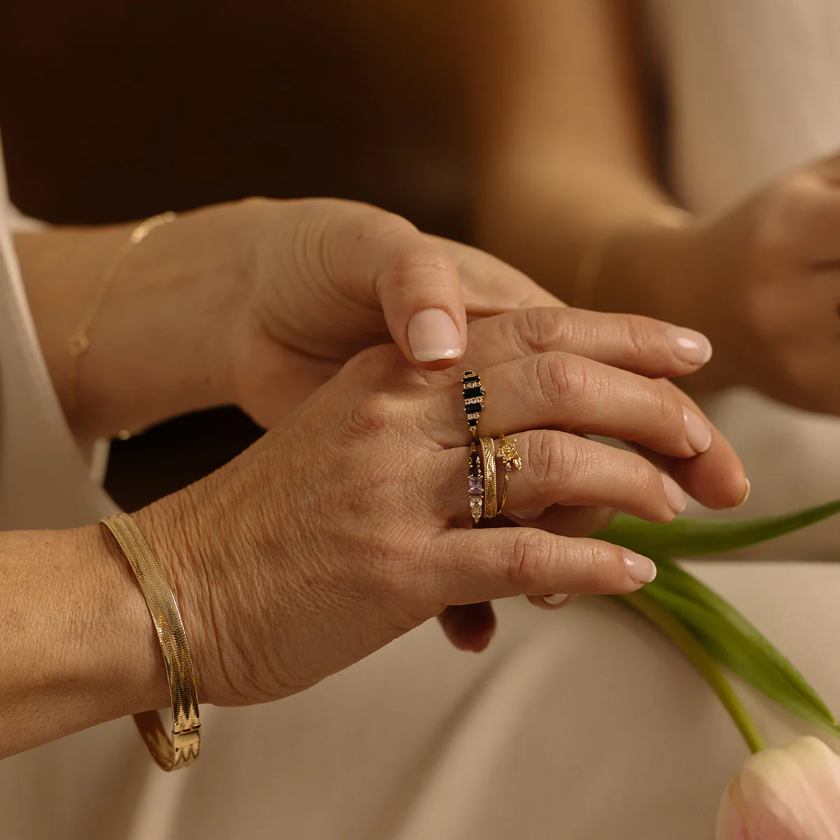 Solid Gold Birth Flower Ring - Image 9
