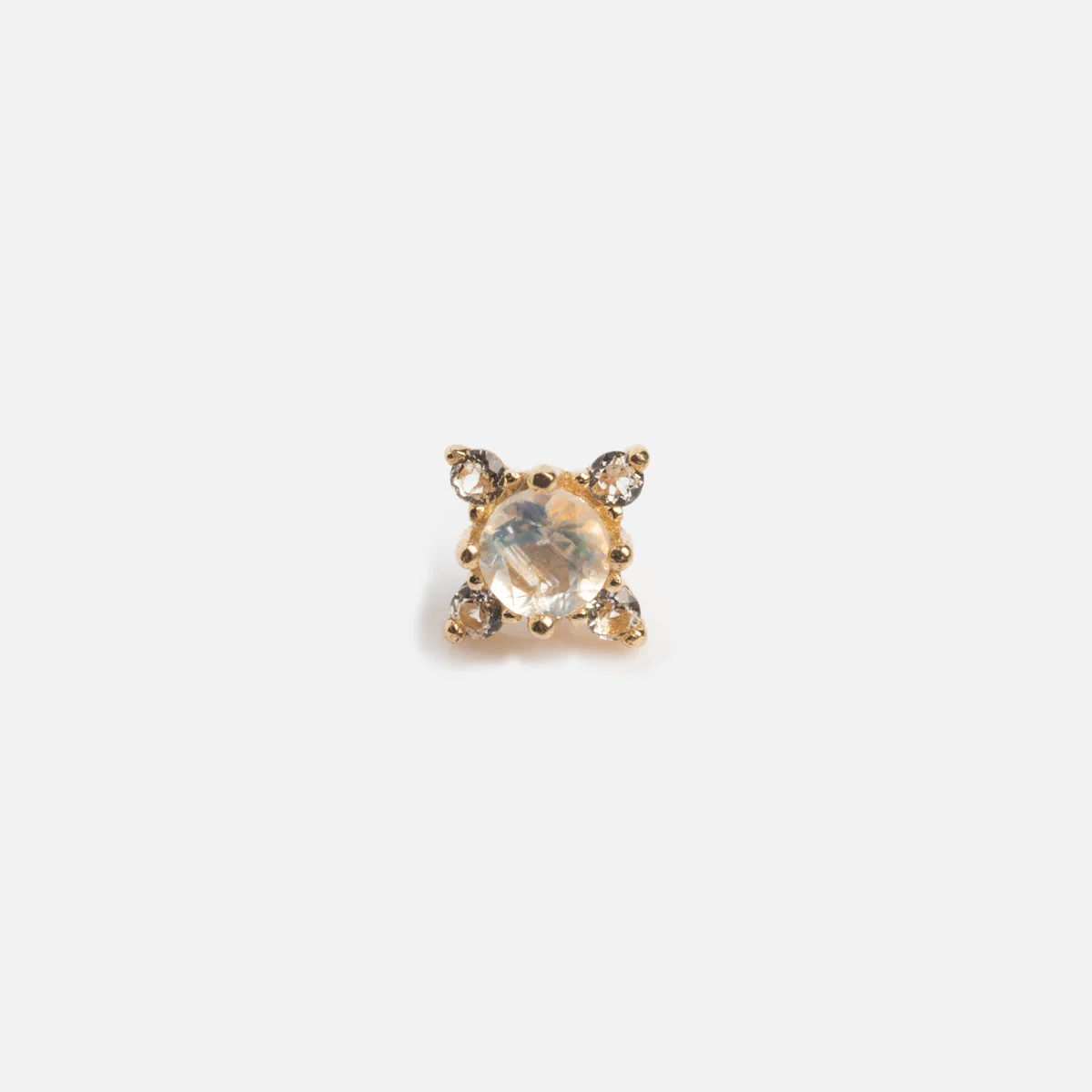 Solid Gold Moonstone Flat Back Studs - Image 8