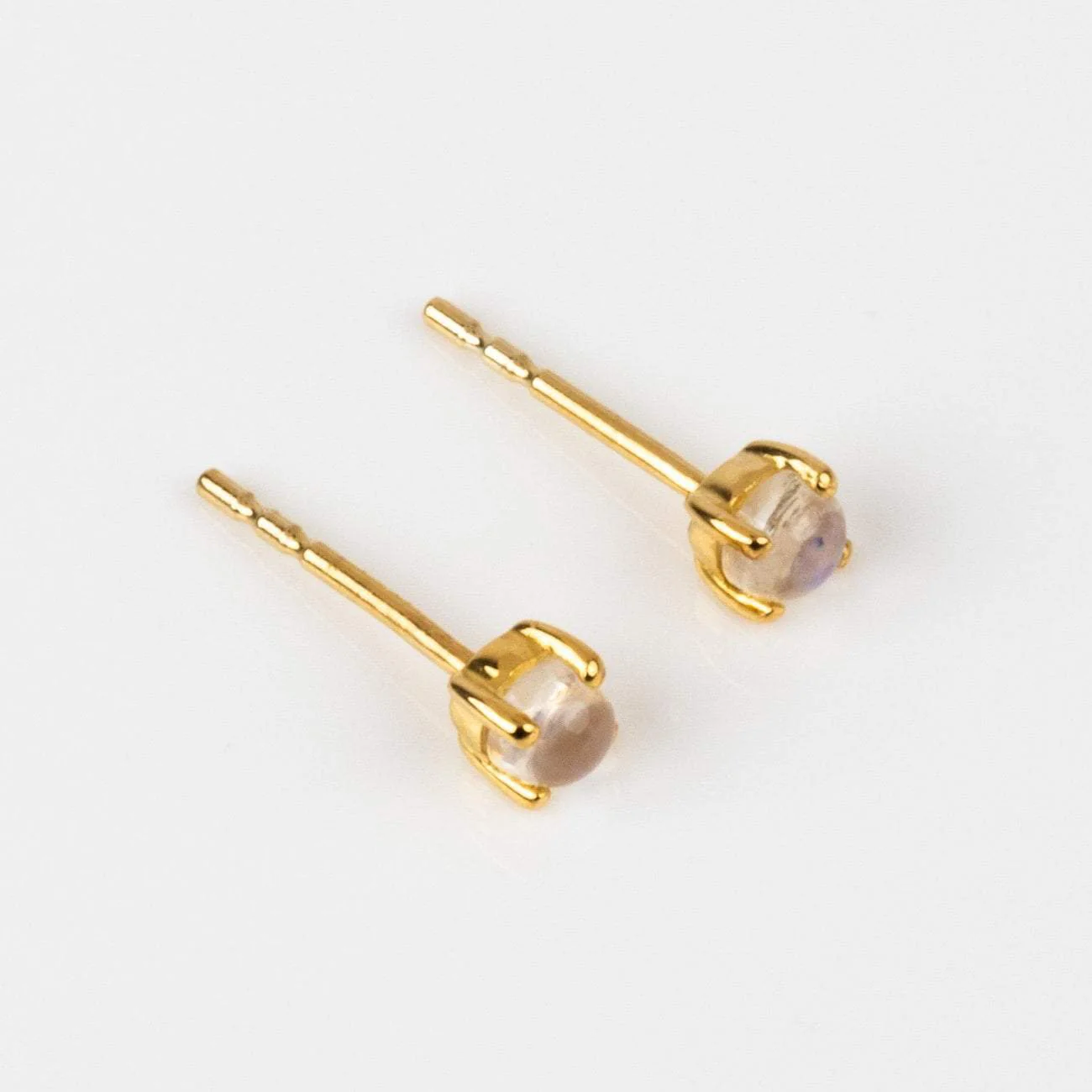Solid Gold Moonstone Studs - Image 5
