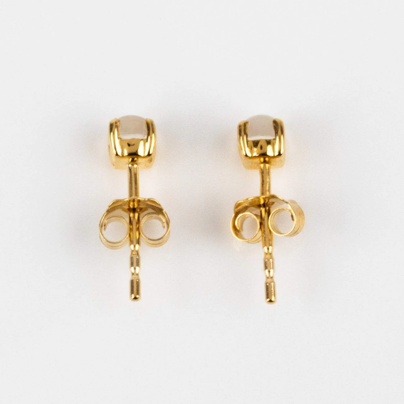 Solid Gold Moonstone Studs - Image 6