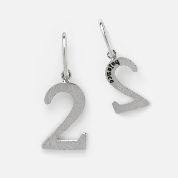 Solid Gold Number Charm in White Gold - Image 10