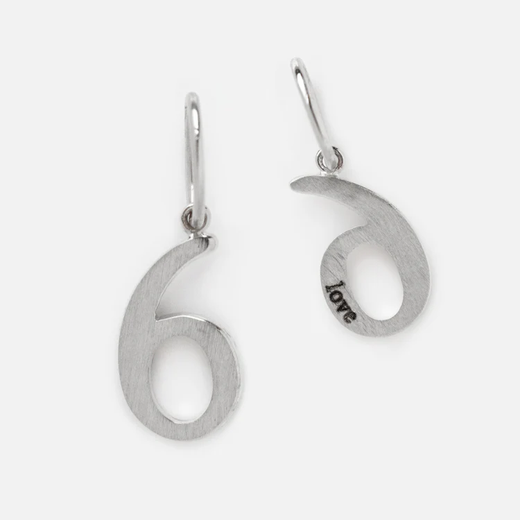 Solid Gold Number Charm in White Gold - Image 13