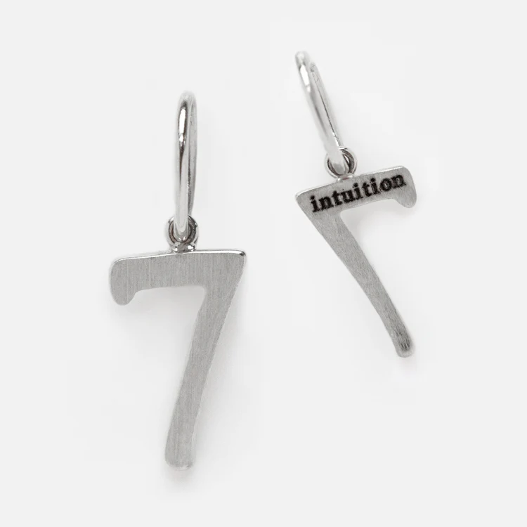 Solid Gold Number Charm in White Gold - Image 14