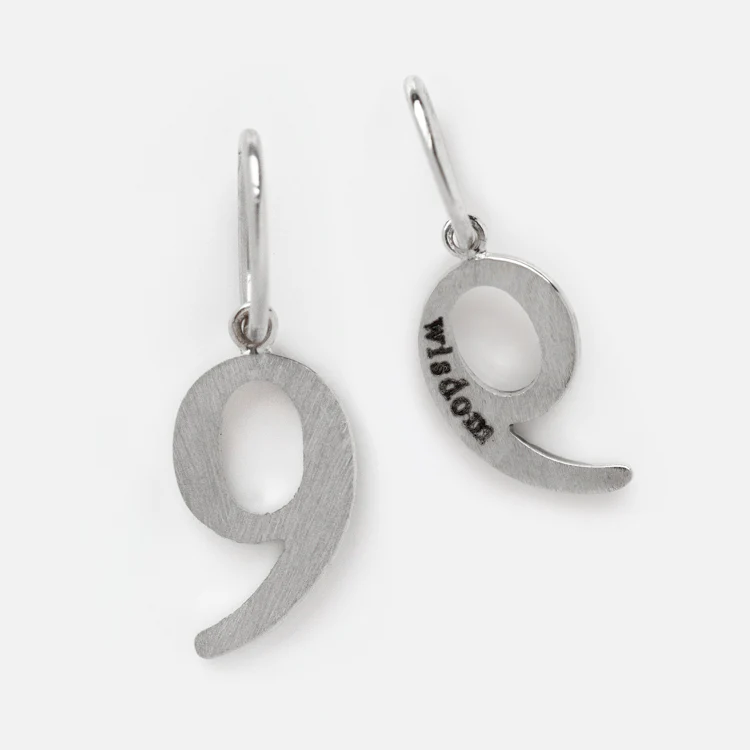 Solid Gold Number Charm in White Gold - Image 16