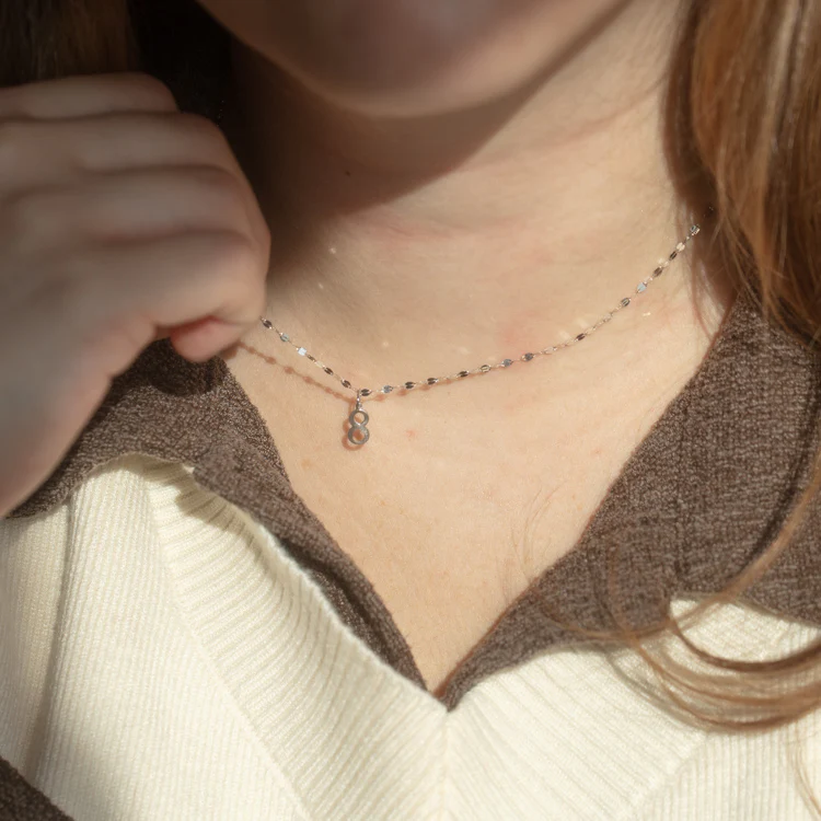 Solid Gold Number Charm in White Gold - Image 6