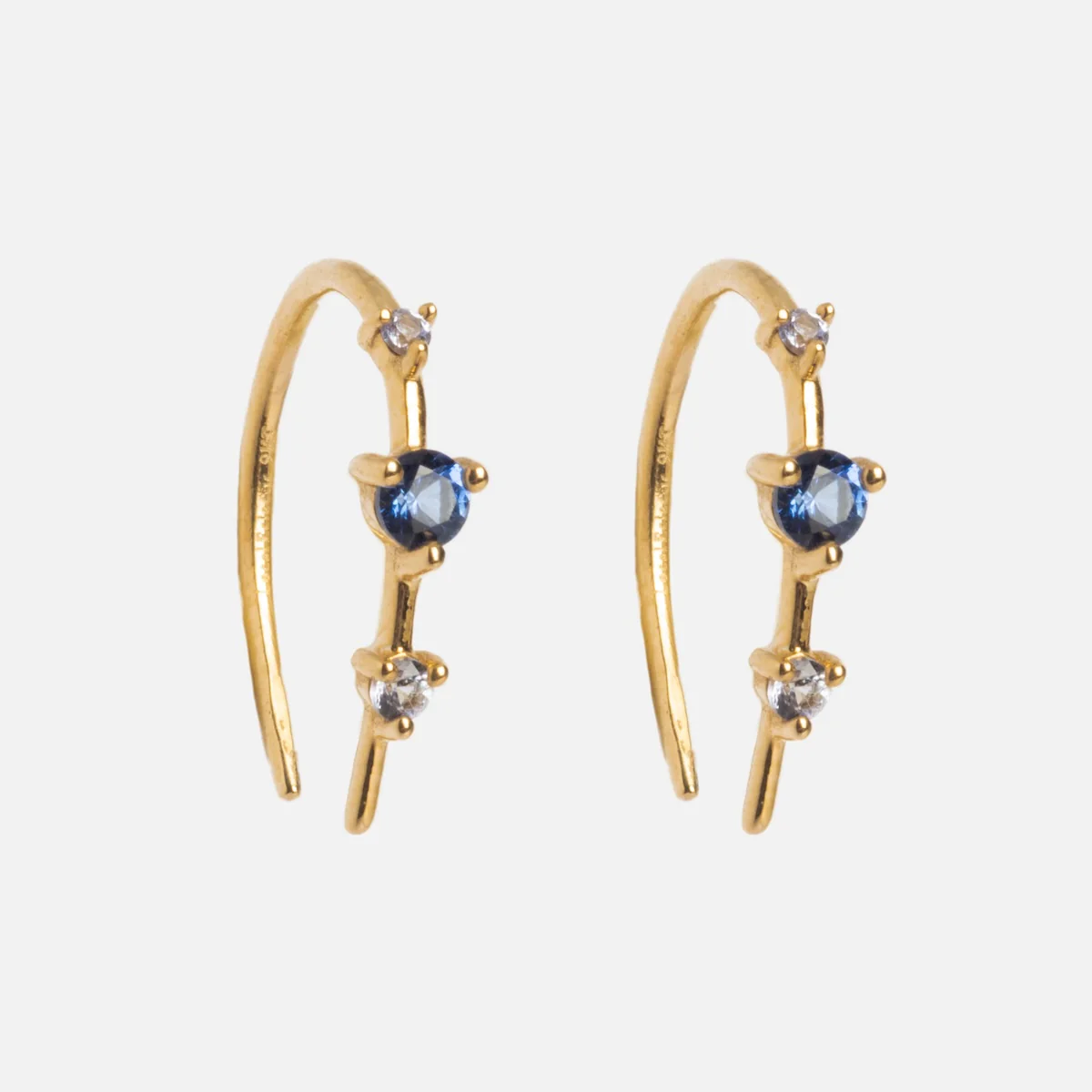 Solid Gold Ombre Birthstone Ear Huggers - Image 12