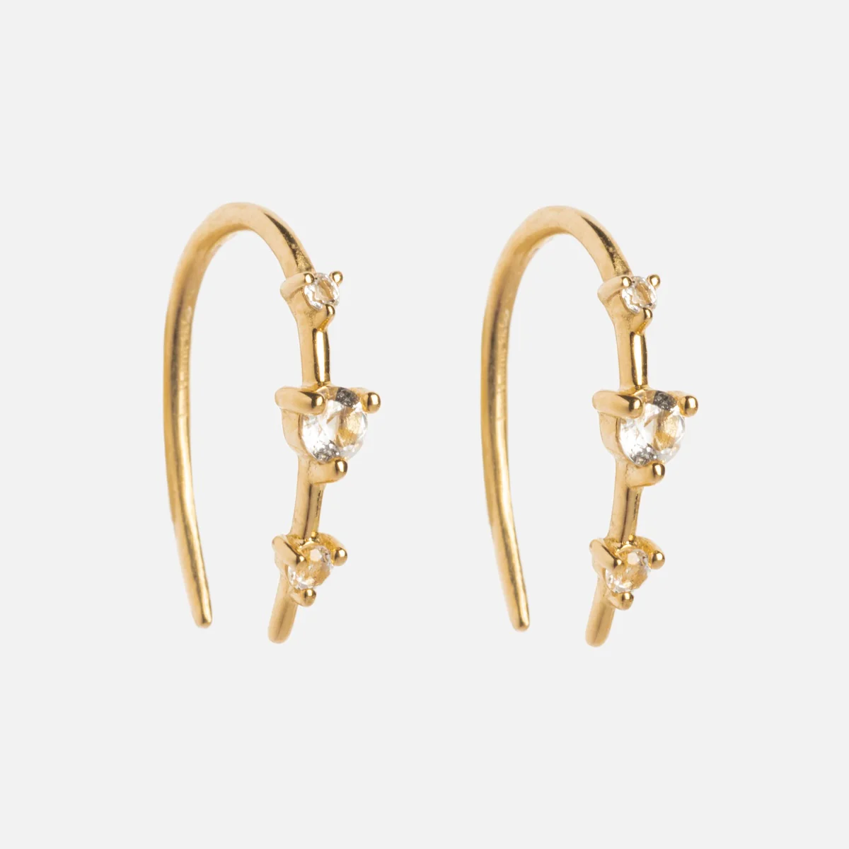 Solid Gold Ombre Birthstone Ear Huggers - Image 18