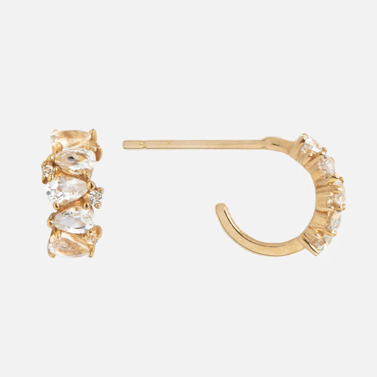 Solid Gold Ombre Birthstone Huggie Hoops - Image 9