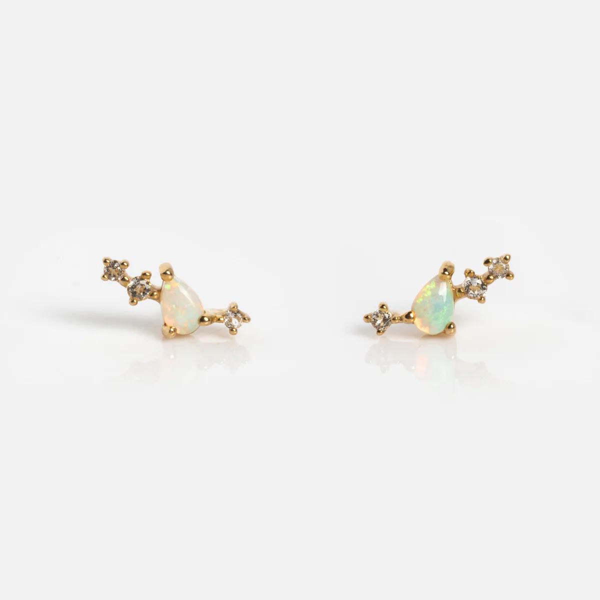 Solid Gold Opal Constellation Flat Back Studs