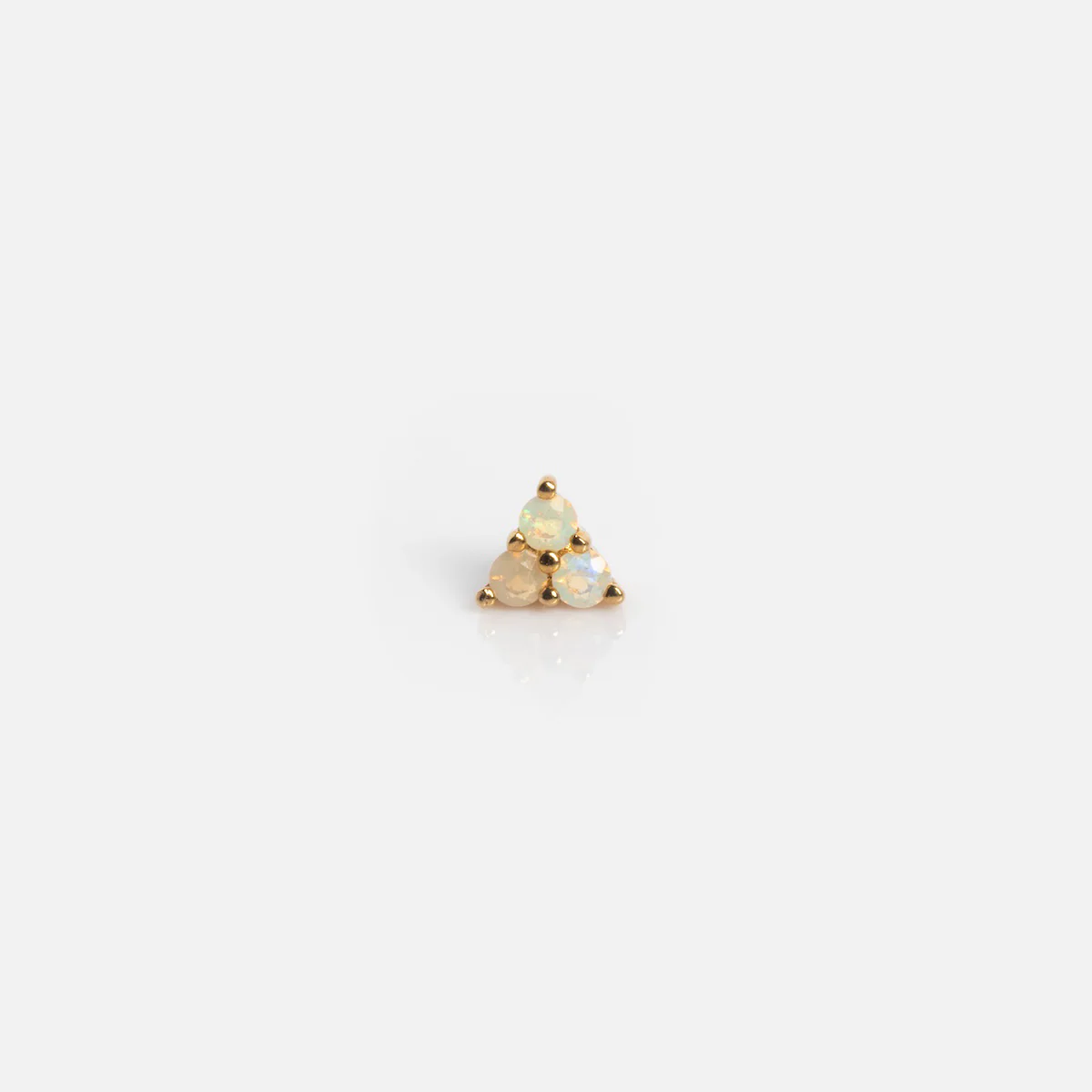 Solid Gold Opal Trio Flat Back Studs - Image 7