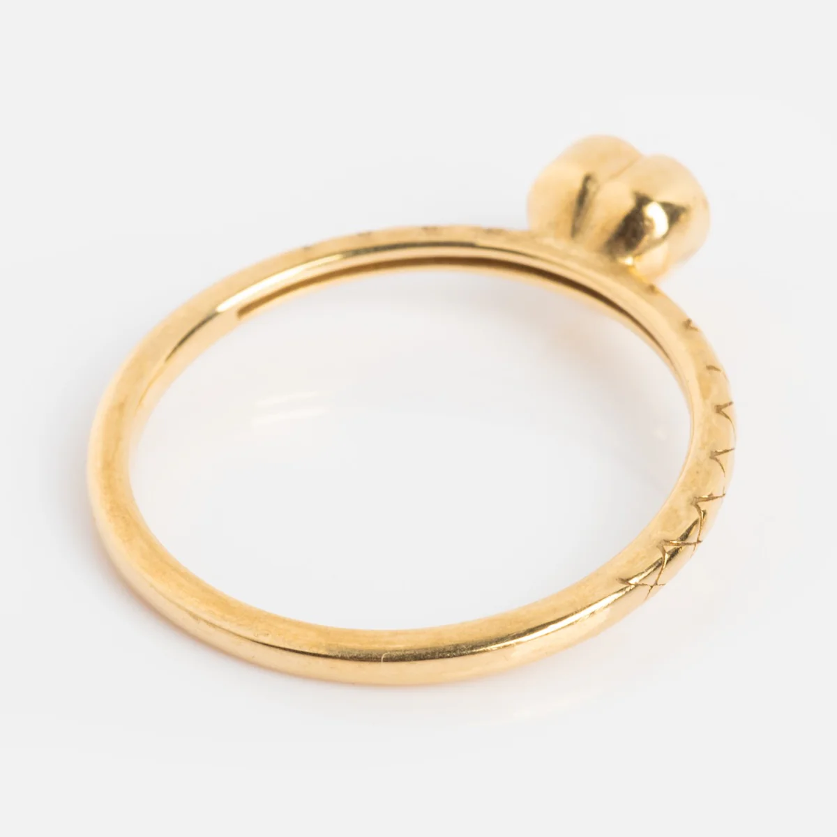 Solid Gold Pink Amethyst Heart Ring - Image 7