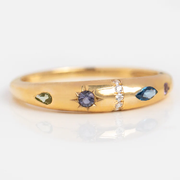 Solid Gold Pizza Acrostic Ring - Image 8