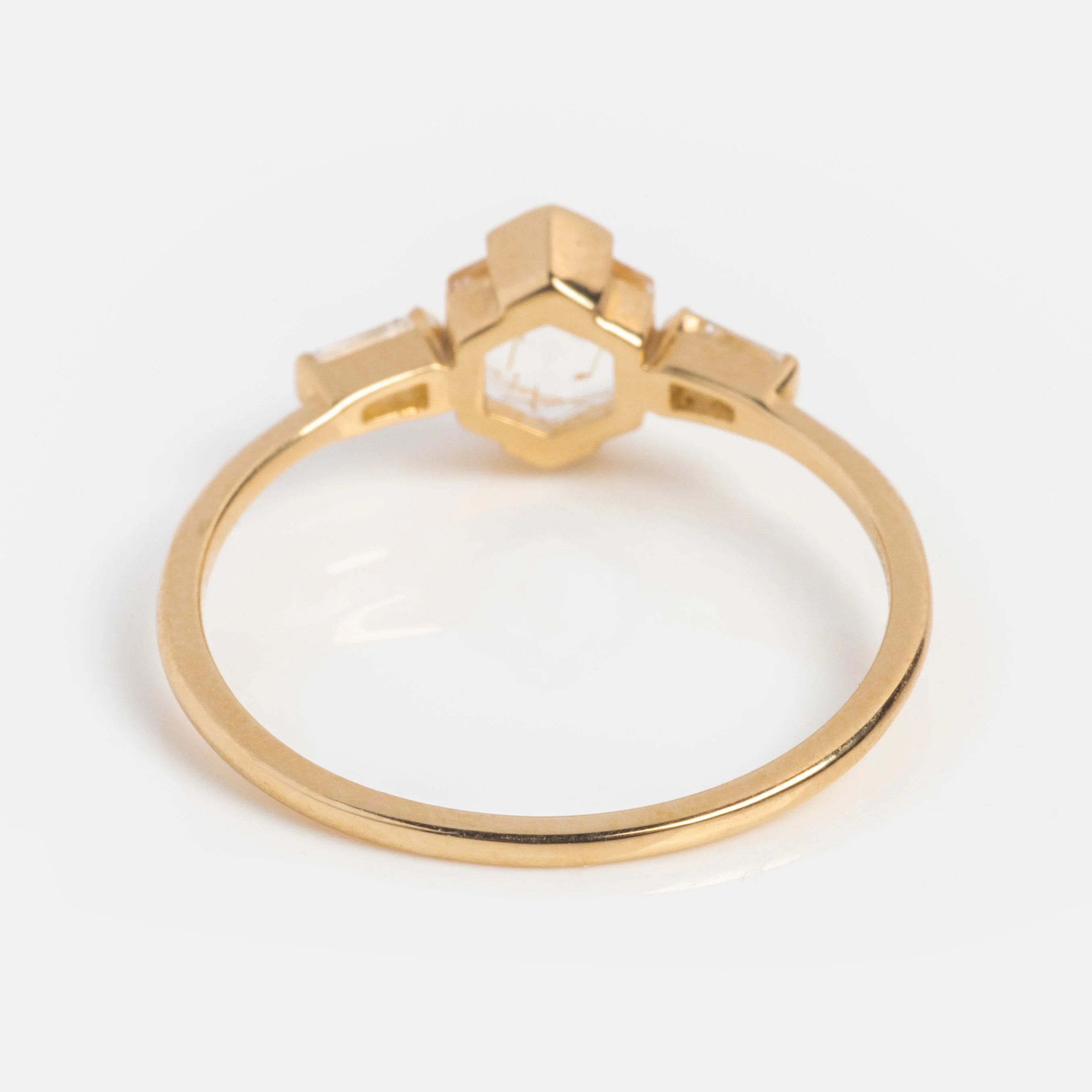Solid Gold Rutilated Quartz Illumination Ring - Image 5