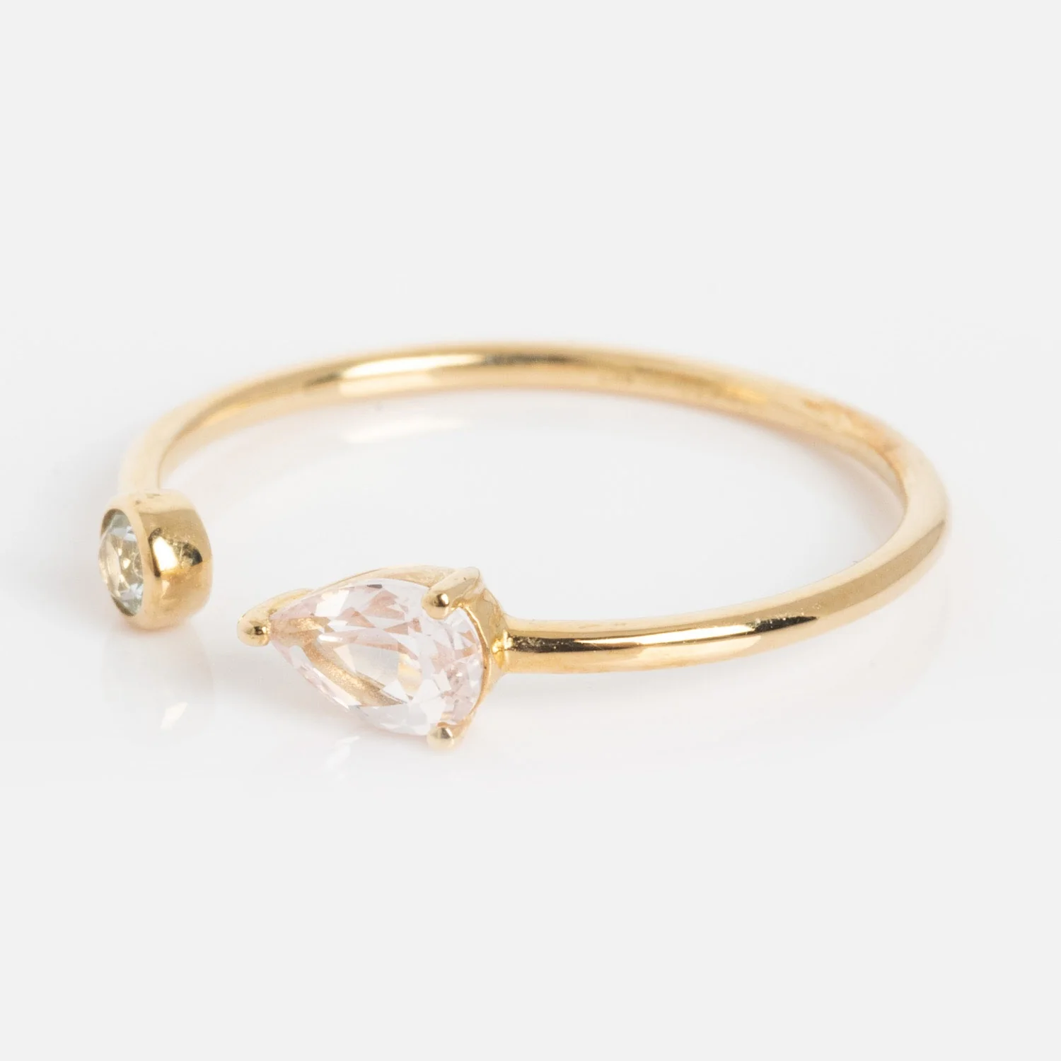 Solid Gold Sapphire and Aquamarine Open Front Ring - Image 10