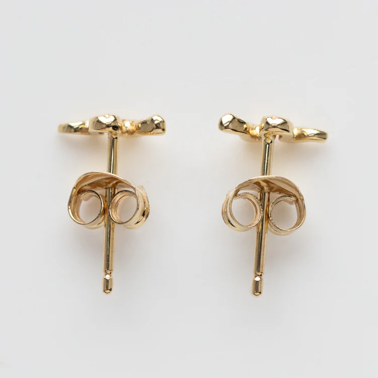 Solid Gold Slither Snake Studs - Image 7