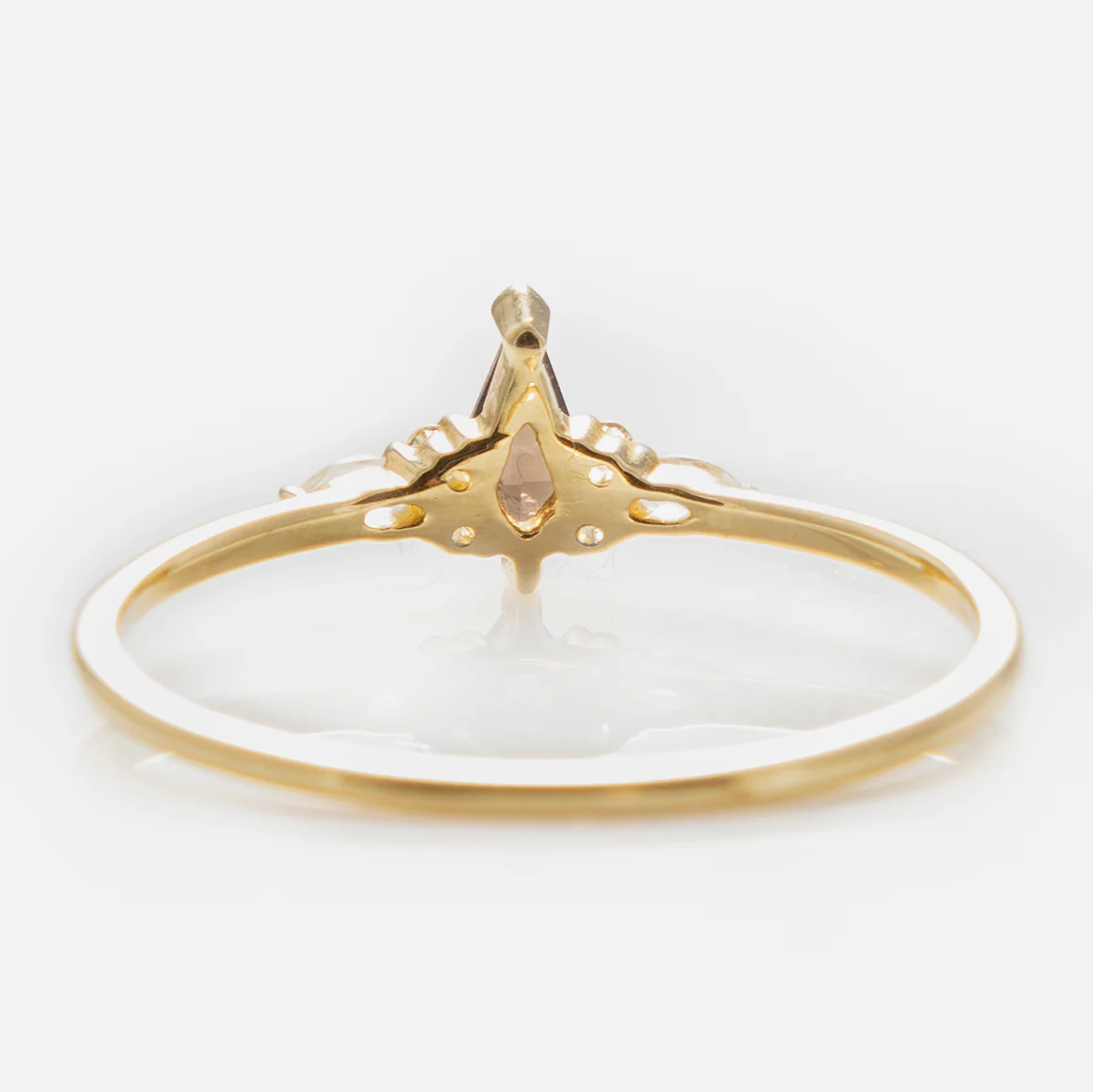Solid Gold Smoky Quartz Shadow Kite Ring - Image 6