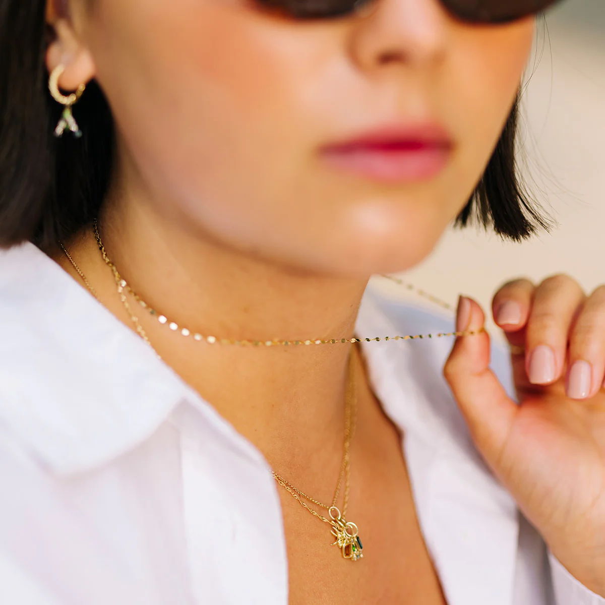 Solid Gold Sparkle Link Chain - Image 4