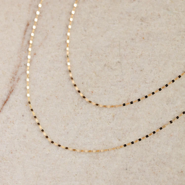 Solid Gold Sparkle Link Chain - Image 6