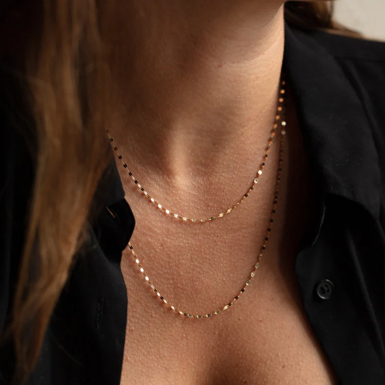Solid Gold Sparkle Link Chain - Image 8