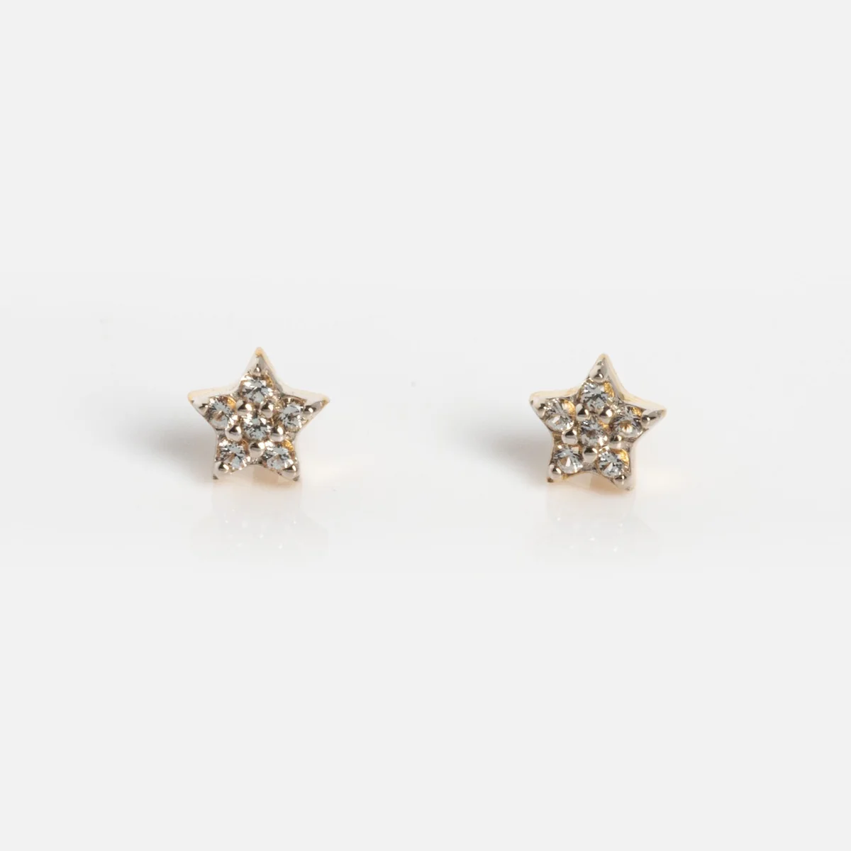 Solid Gold Sparkling Star Flat Back Studs