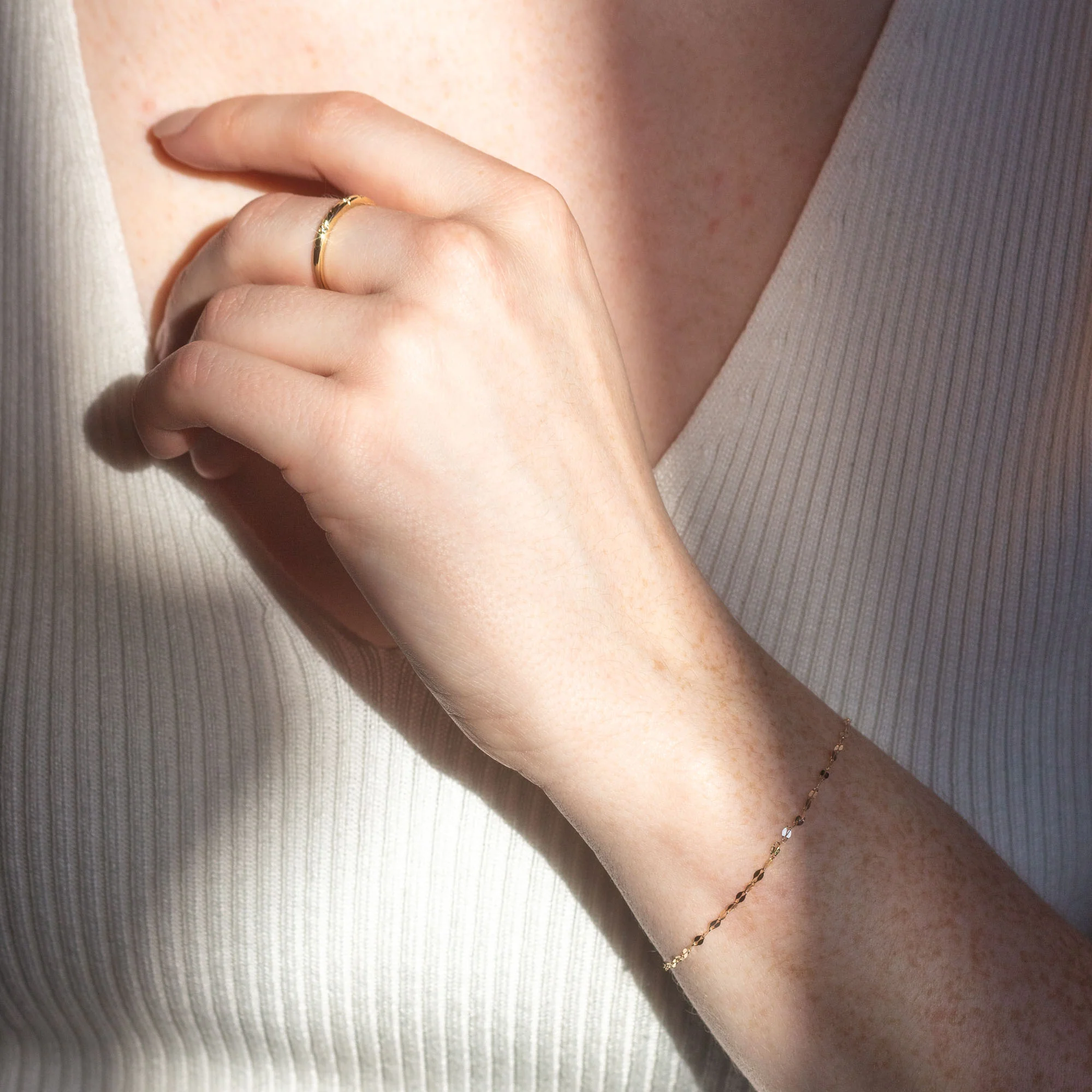 Solid Gold Starry White Sapphire Band - Image 4