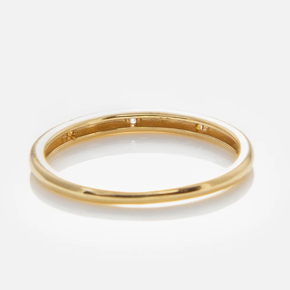 Solid Gold Starry White Sapphire Band - Image 6