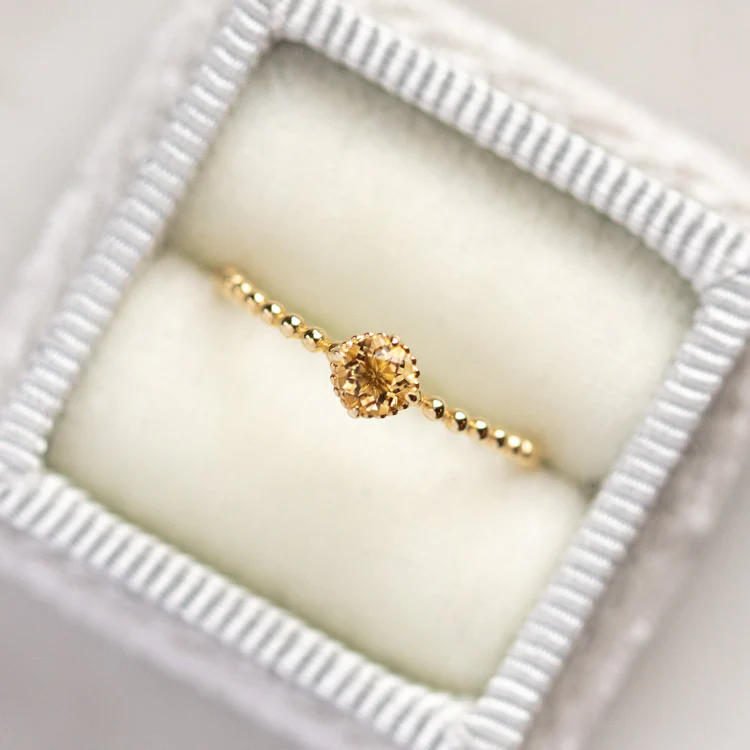 Solid Gold Sunny Citrine Ring - Image 4