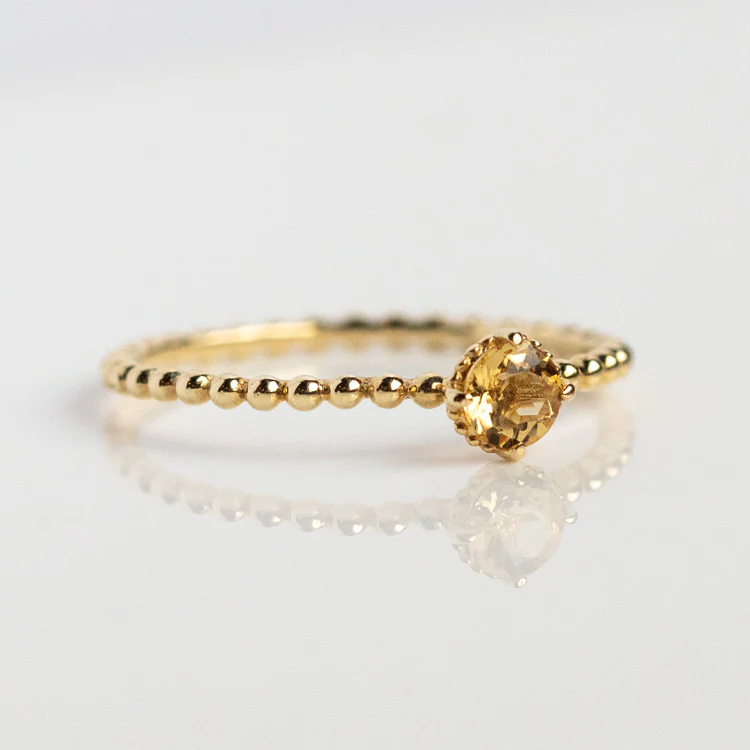 Solid Gold Sunny Citrine Ring - Image 5