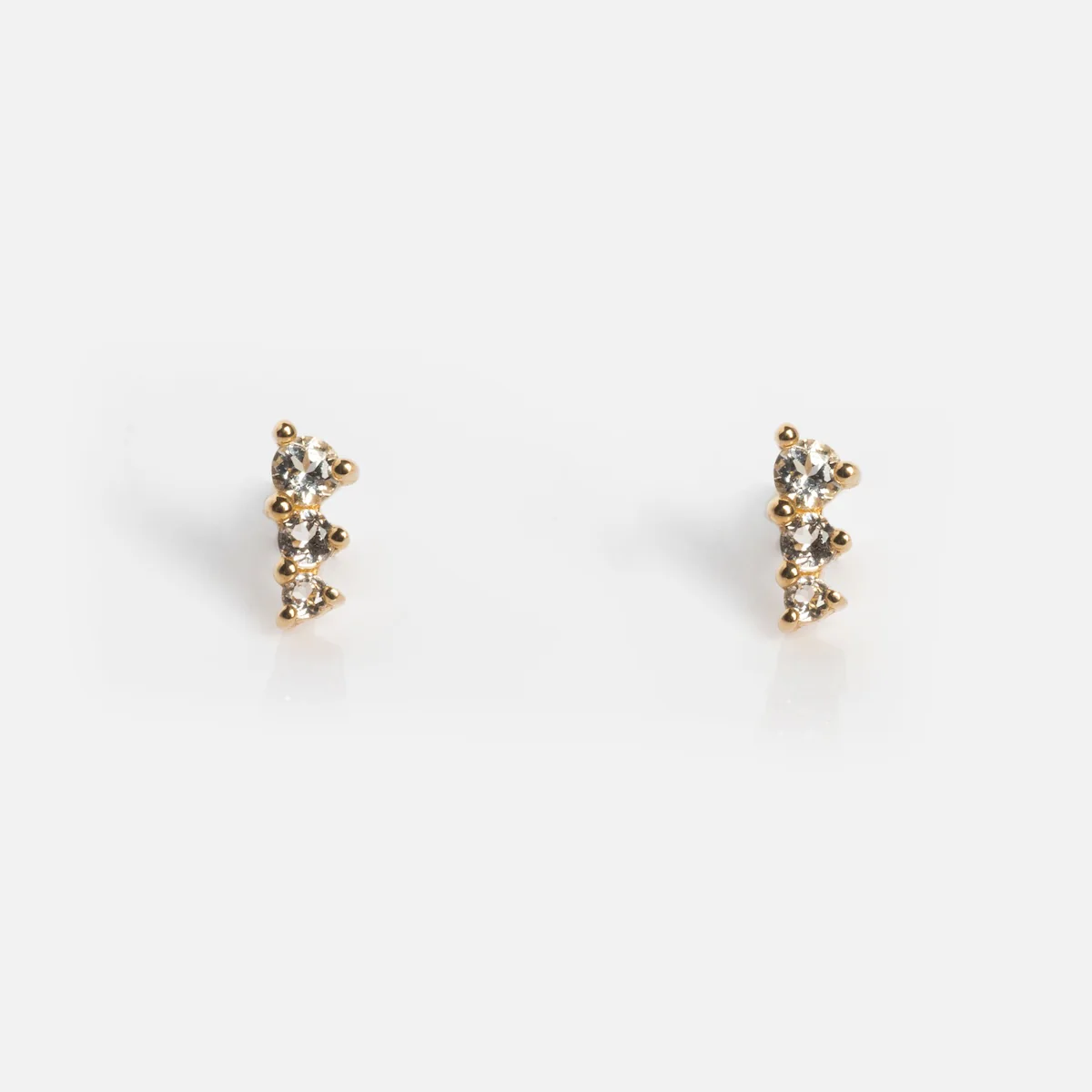 Solid Gold Tapered Shimmer Flat Back Studs