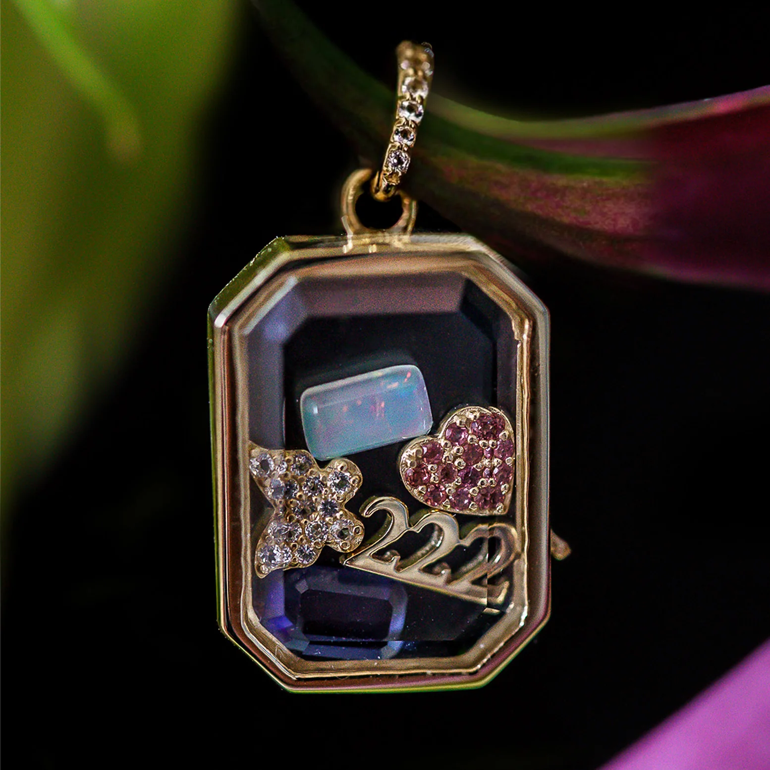 Solid Gold Tiny Birthstone Charm for Glass Charm Locket - Image 11