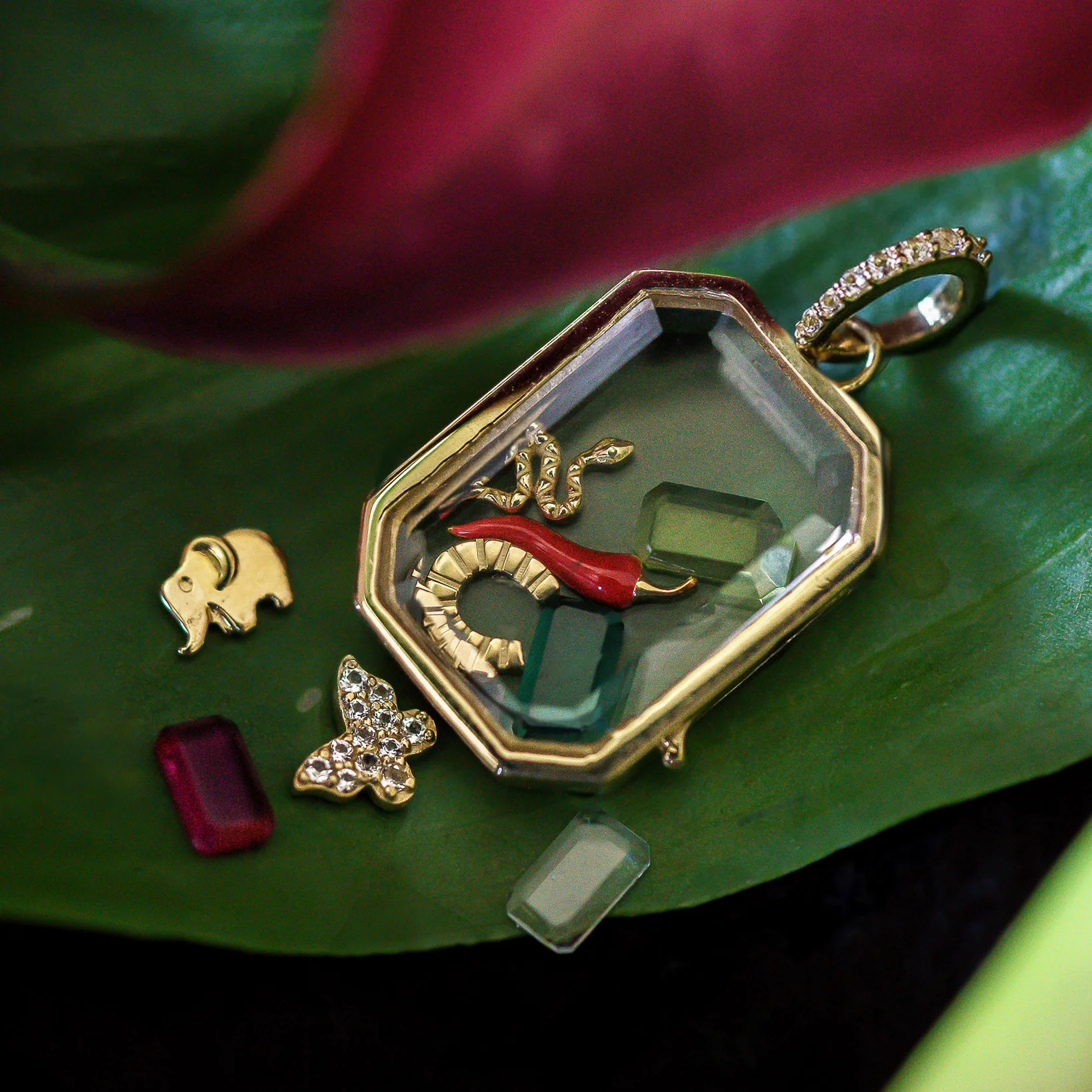 Solid Gold Tiny Birthstone Charm for Glass Charm Locket - Image 8