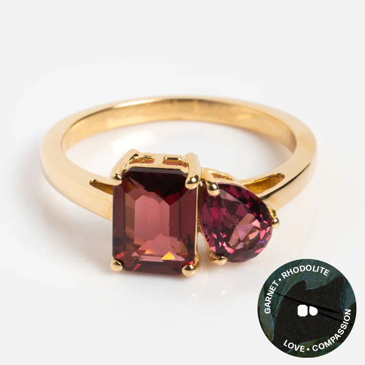 Solid Gold Toi et Moi Colorful Gemstone Ring - Image 16