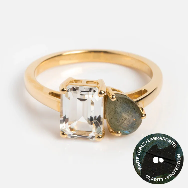 Solid Gold Toi et Moi Colorful Gemstone Ring - Image 18
