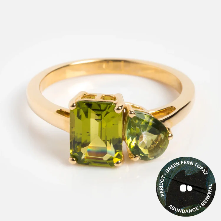 Solid Gold Toi et Moi Colorful Gemstone Ring - Image 21