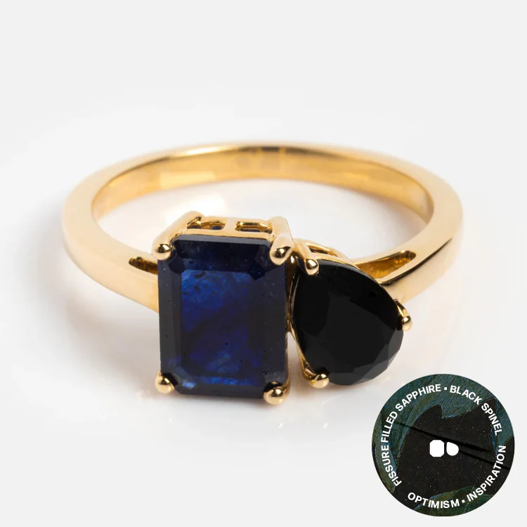 Solid Gold Toi et Moi Colorful Gemstone Ring - Image 22