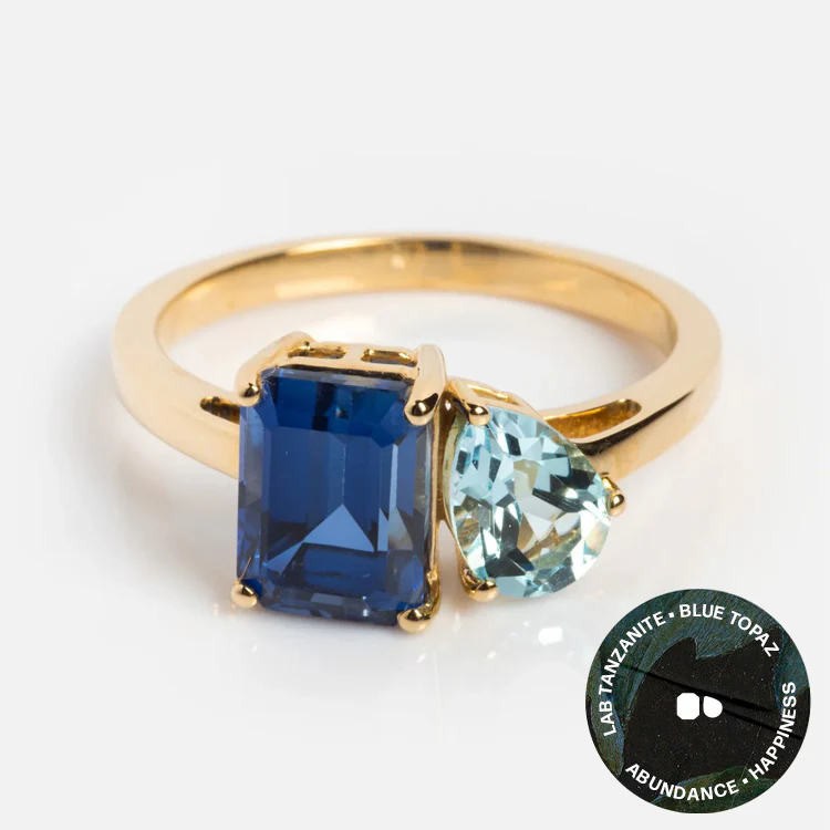 Solid Gold Toi et Moi Colorful Gemstone Ring - Image 24