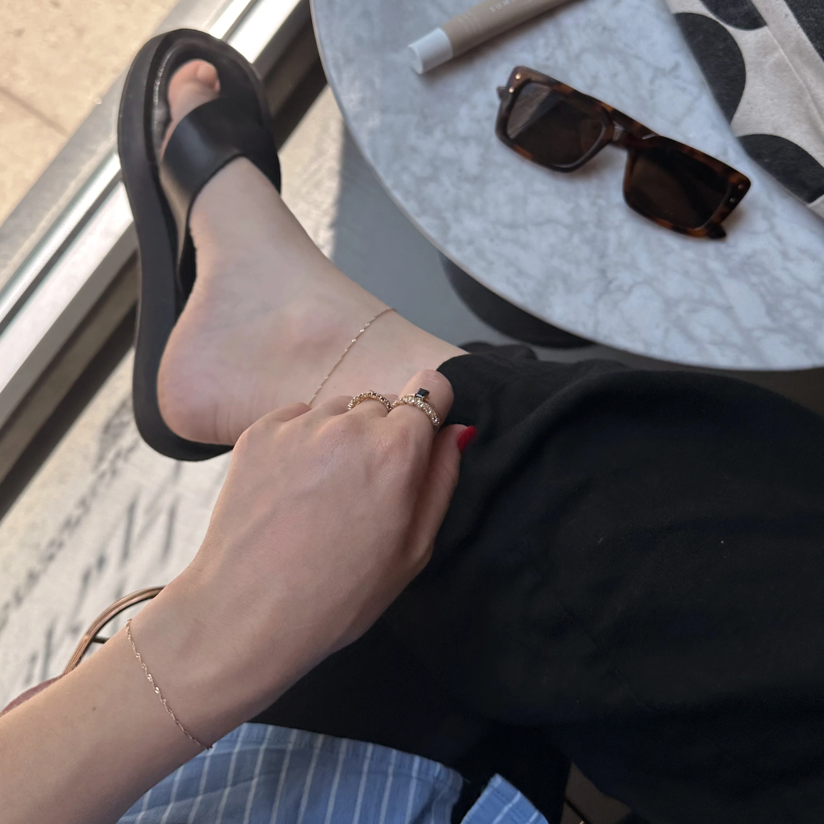 Solid Gold Twisted Chain Anklet - Image 3