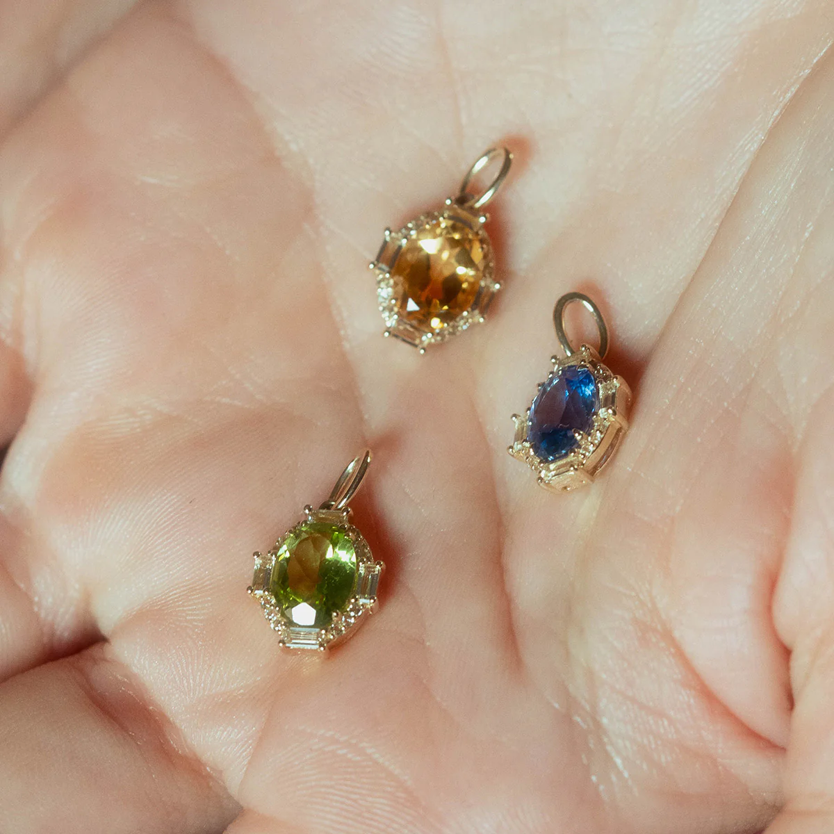 Solid Gold Vintage Inspired Birthstone Charm - Image 11