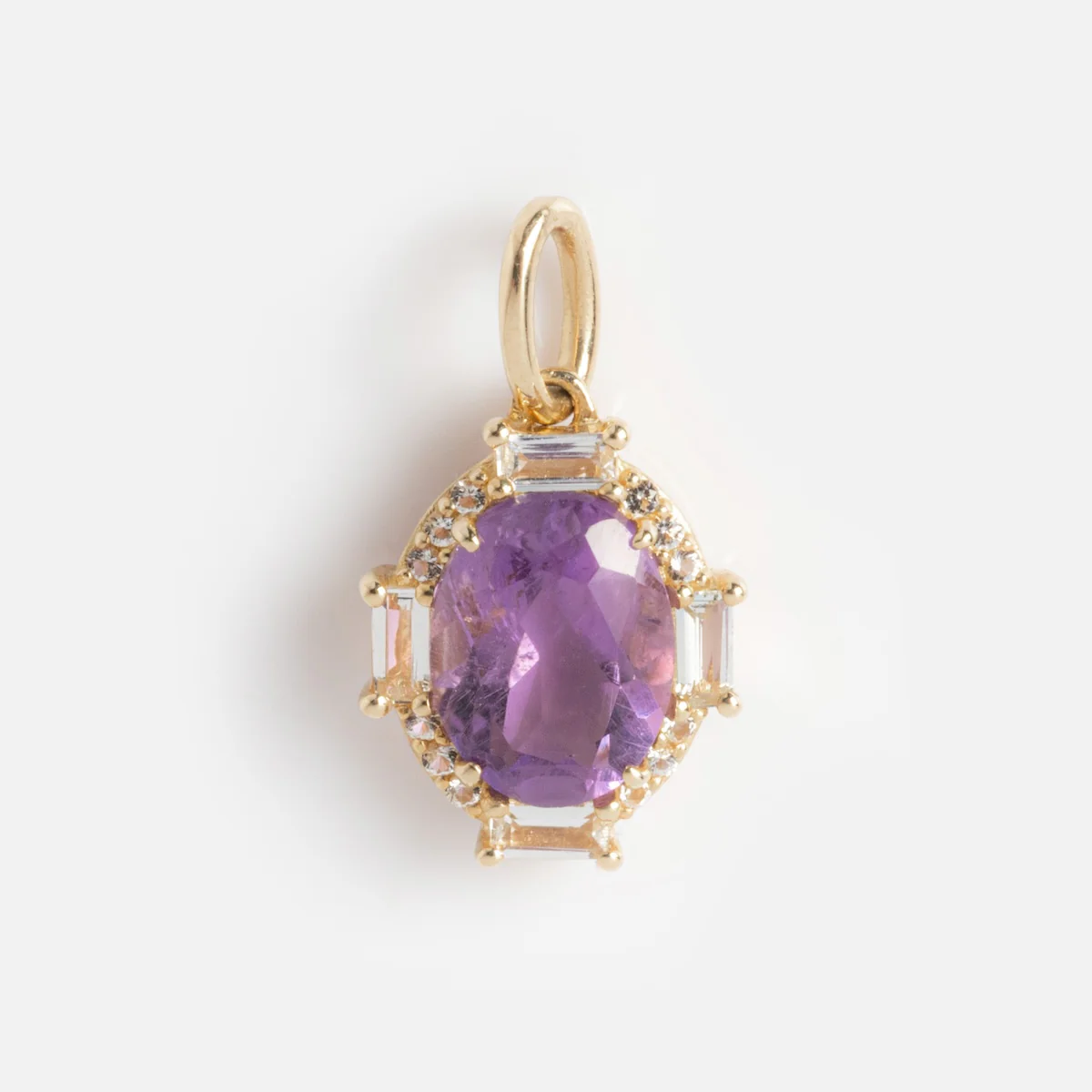 Solid Gold Vintage Inspired Birthstone Charm - Image 20