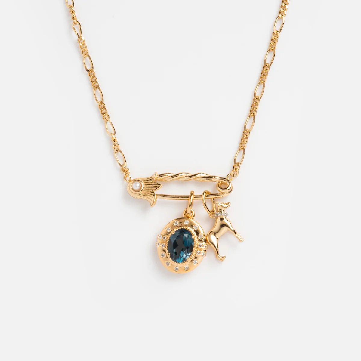 Sonnet Safety Pin Charm Holder Necklace - Image 7