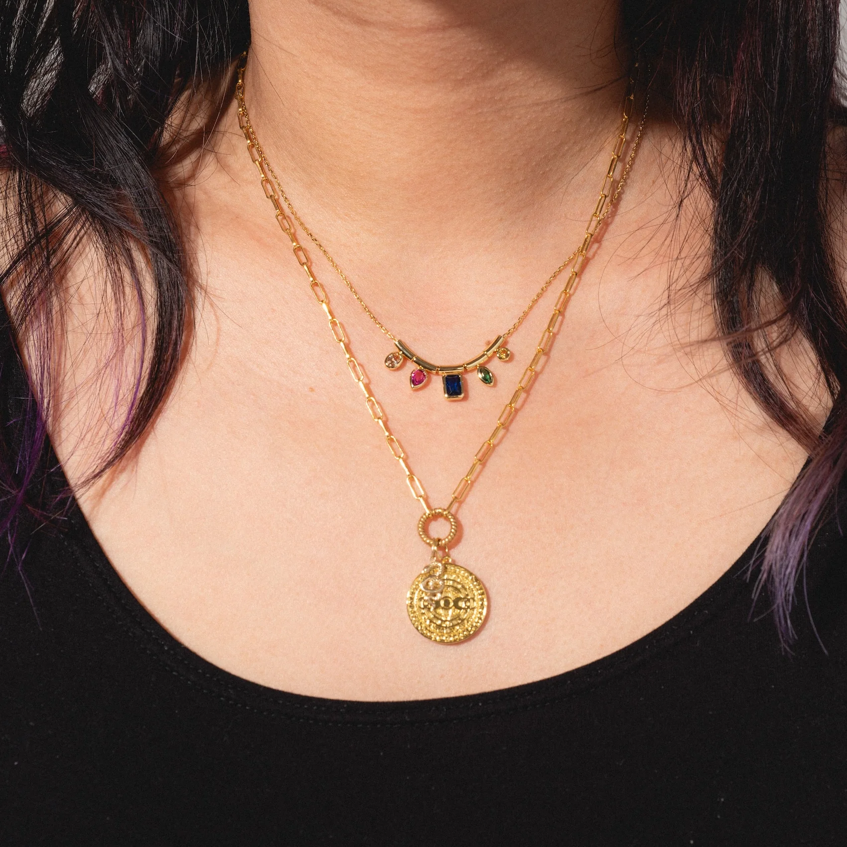 Technicolor Gem Drop Necklace - Image 3