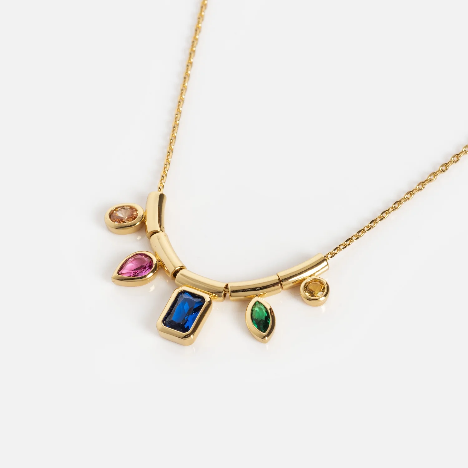Technicolor Gem Drop Necklace - Image 6