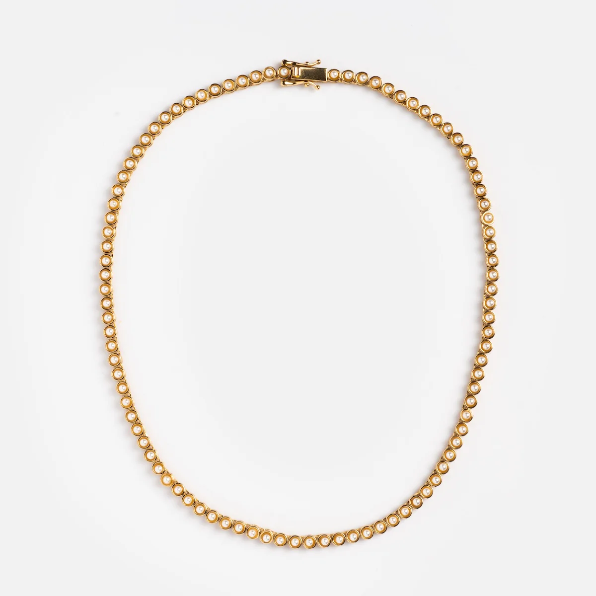Tennis Necklace in Pearl - Image 7