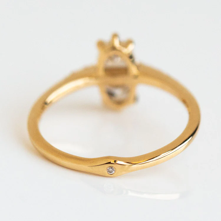 Two Stone Engagement Ring with Half Moon Cut Diamonds - Image 5