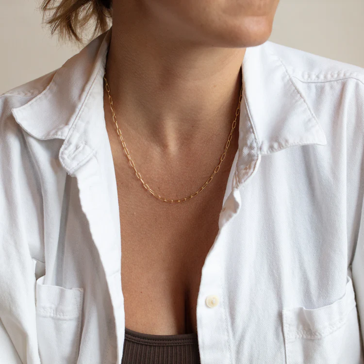 Vermeil Paperclip Necklace - Image 4