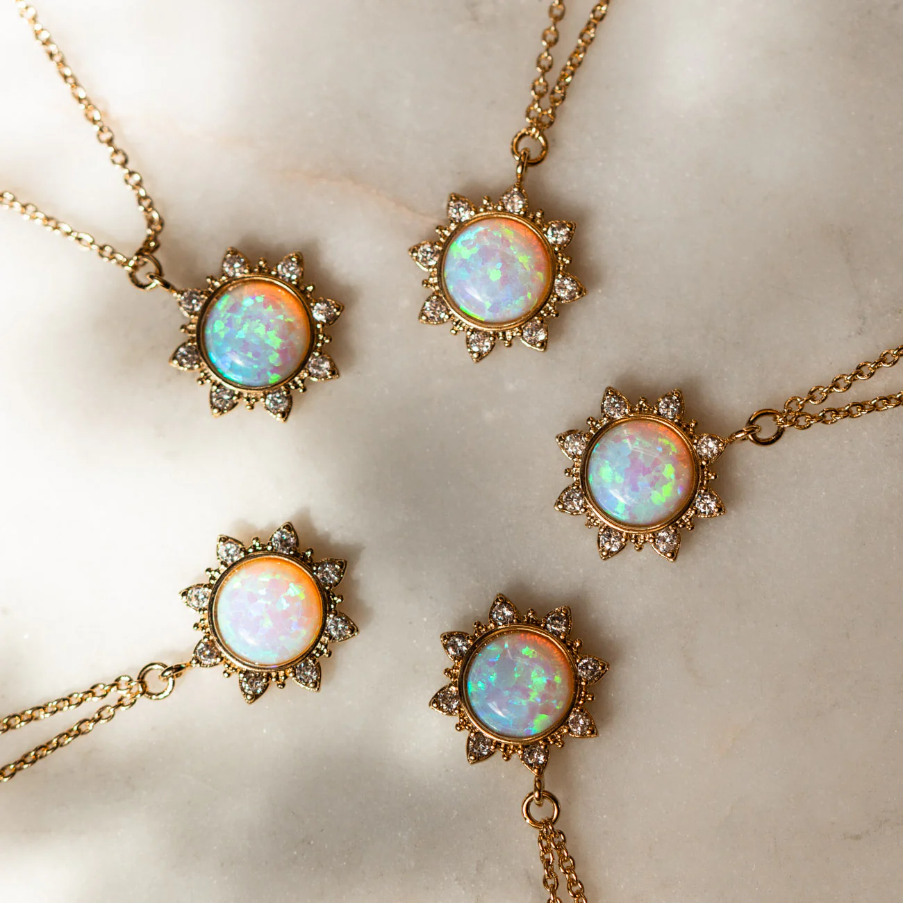 White Opal Sun Necklace - Image 3