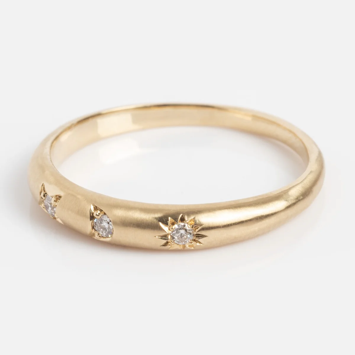 14k You are my Sun Moon and Star Diamond Band - Image 7